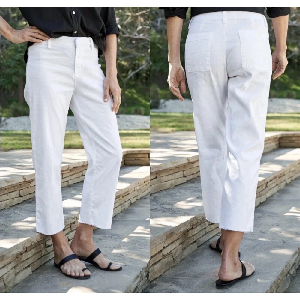 Frank & Eileen Kinsale white pant with raw hem